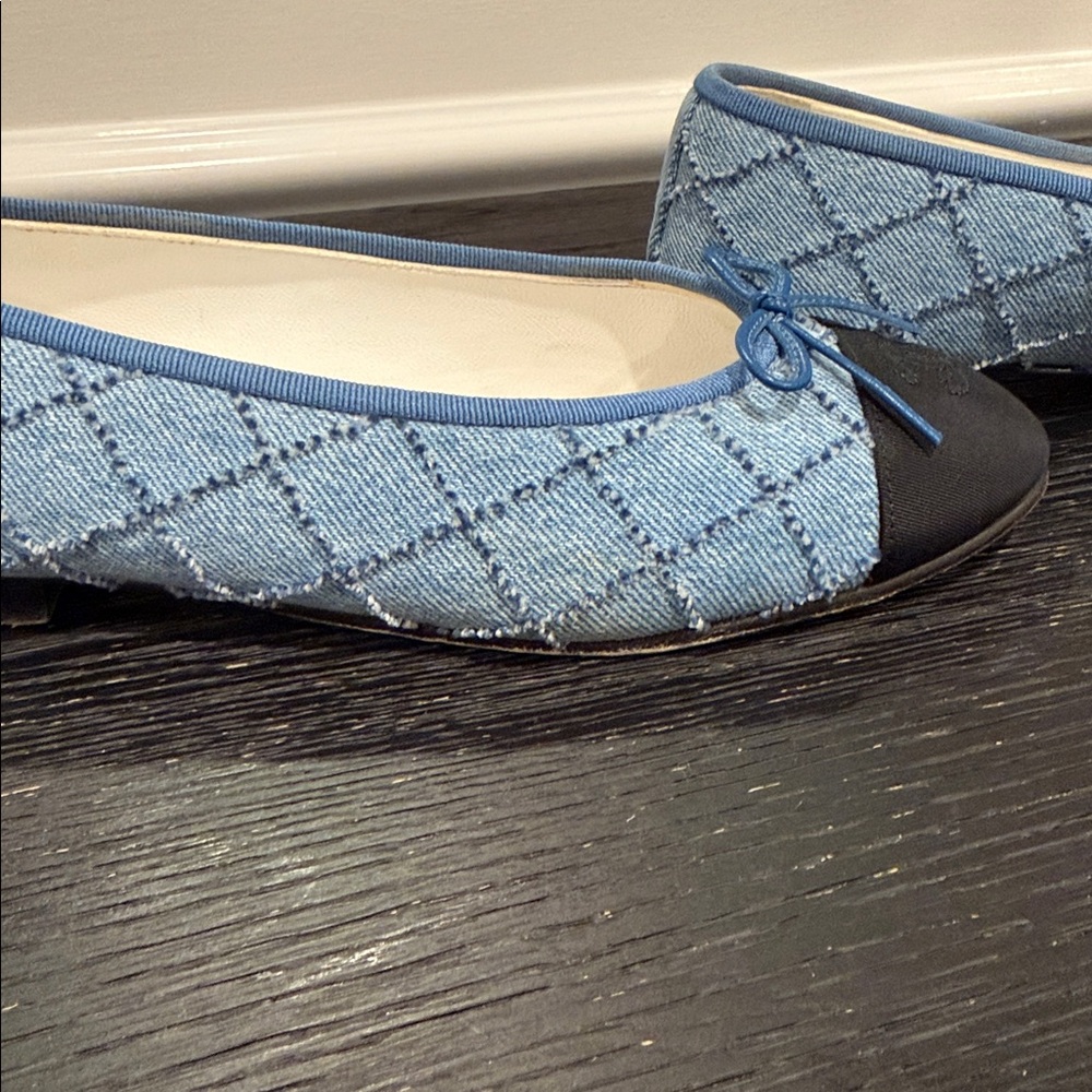CHANEL Denim Quilted Ballet Flats - Picture 10 of 12